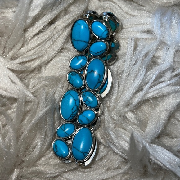 TURQUOISE AND STERLING NECKLACE AND BRACELET - Picture 2 of 4